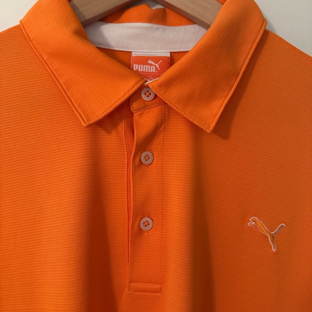Puma Men's Orange Polo Golf Shirt